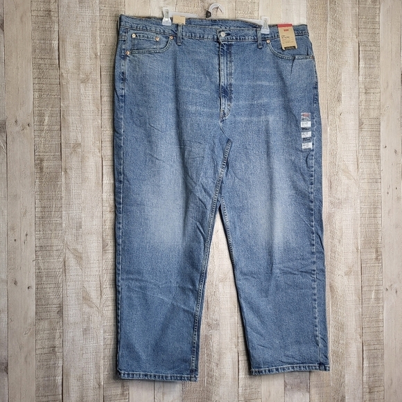 Men's Levi's 550 Relaxed-Fit Stretch Straight Blue Jeans 50x32 New - Picture 2 of 15